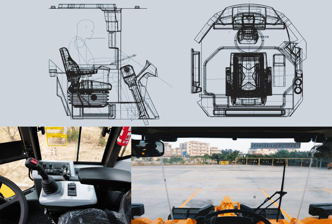 JGM857K wheel loader luxury cab with panoramic view