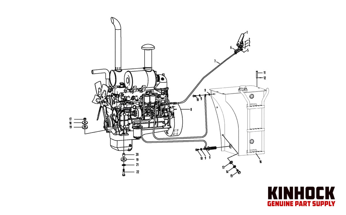 Heavy equipment engine spare part diagram