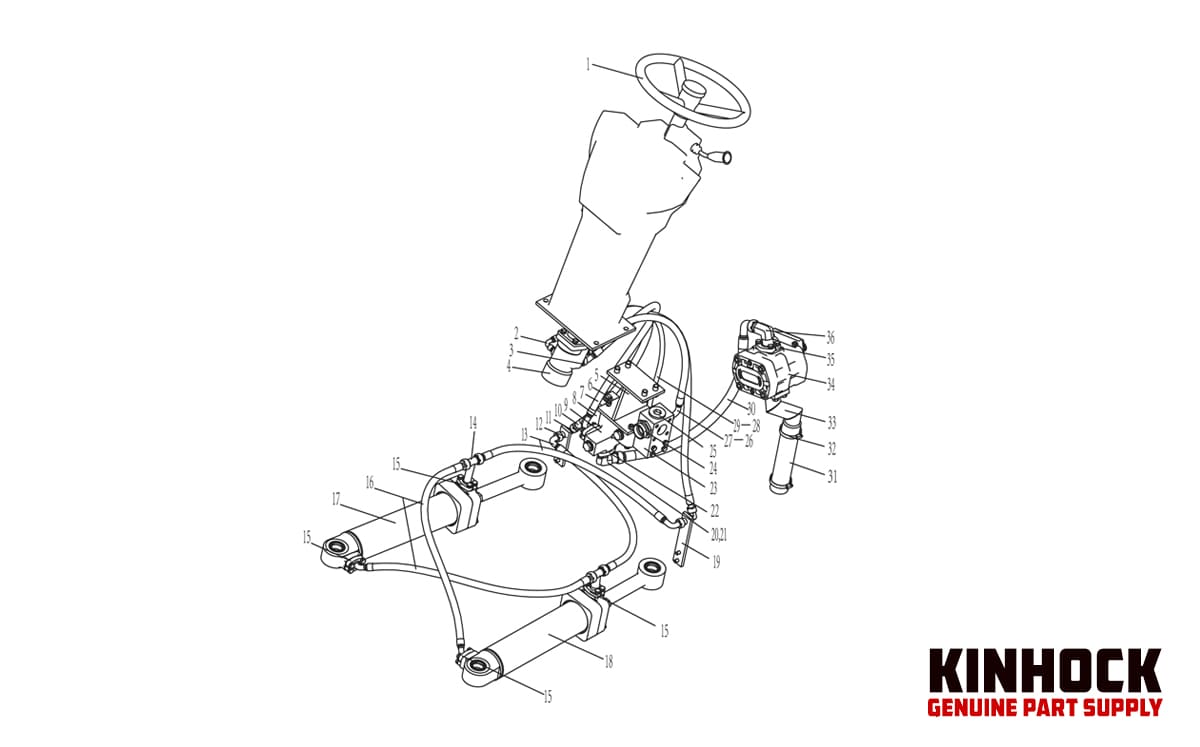 Heavy equipment steering spare part diagram